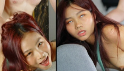 Cewek mungil asia yang lagi sange berat ini dientot habis-habisan sampai mengerang keenakan!